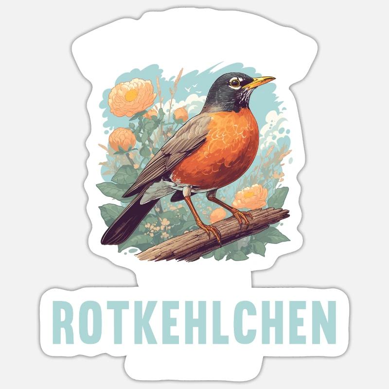 Robin Rotkehlchen Sticker Größe S (10 x 10 cm)
