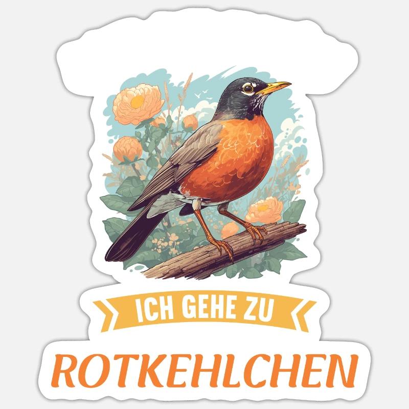 Robin Rotkehlchen Sticker taille S (10 x 10 cm)