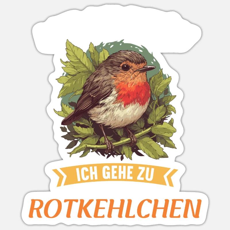 Robin Rotkehlchen - Sticker taille S (10 x 10 cm) - blanc mat