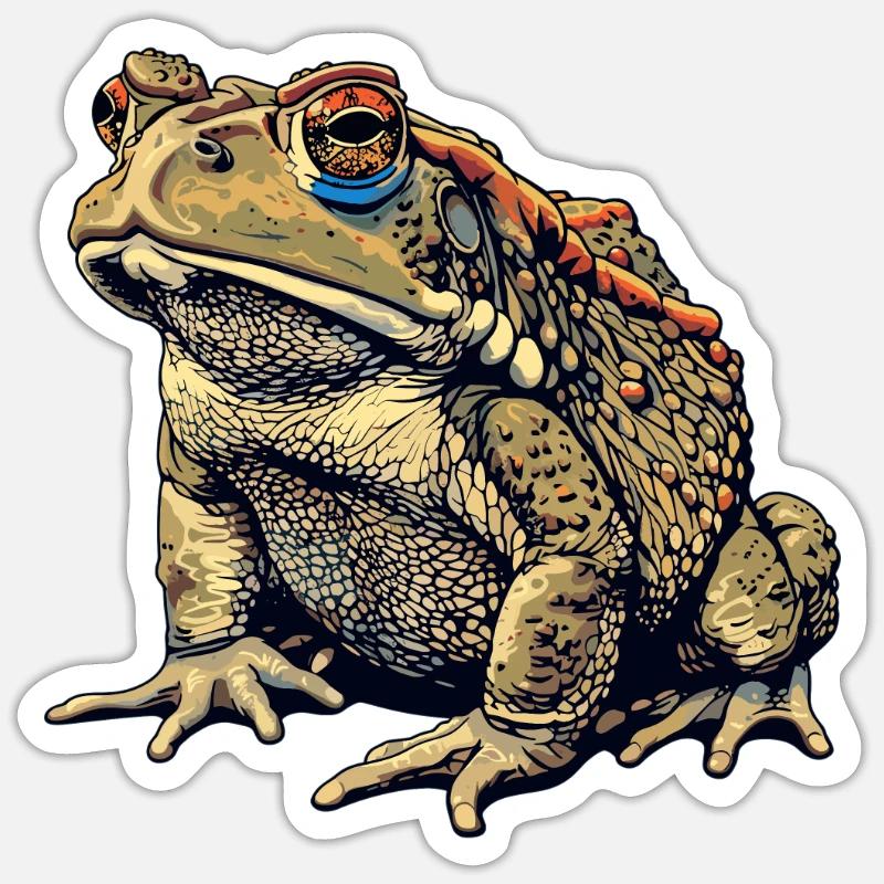 Toad Kröten Kröte - Sticker Größe S (10 x 10 cm) - Mattweiß