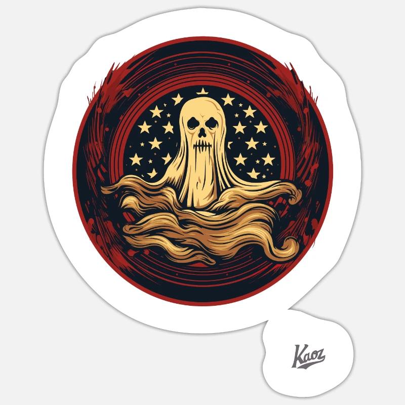 Patriotic Ghost - Sticker size S (10 x 10 cm) - white matte