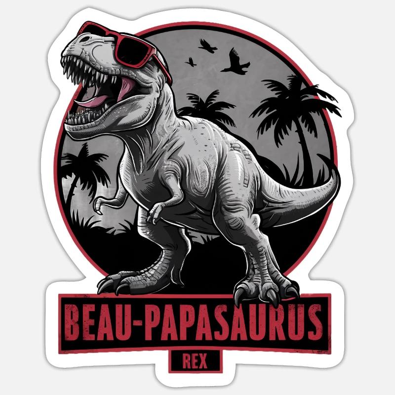 Schöner Papasaurus Rex Geschenk Stiefvater Dinosaurier Sticker Größe S (10 x 10 cm)