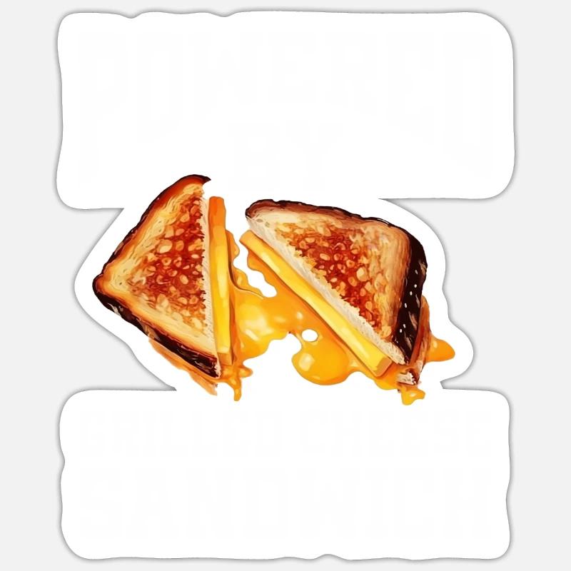 Sandwich au fromage grillé - Sticker taille S (10 x 10 cm) - blanc mat