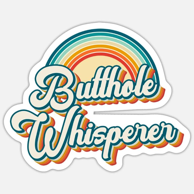 Arschloch-Flüsterer - Sticker Größe S (10 x 10 cm) - Mattweiß