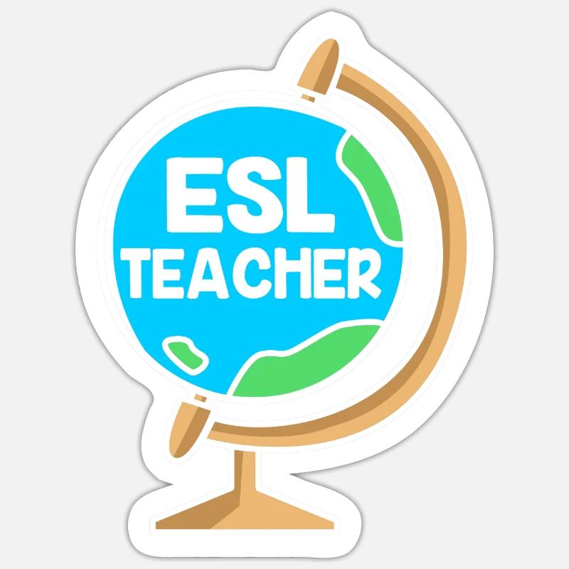 Englischlehrerin Englisch Lehrer - Sticker Größe S (10 x 10 cm) - Mattweiß