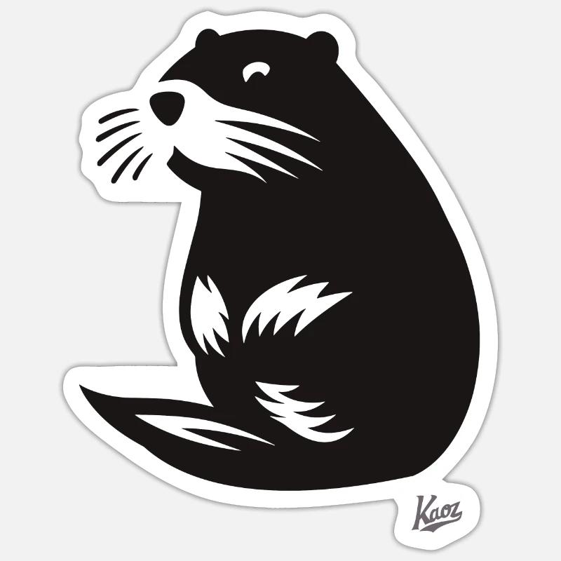 A simple beaver - Sticker size S (10 x 10 cm) - white matte