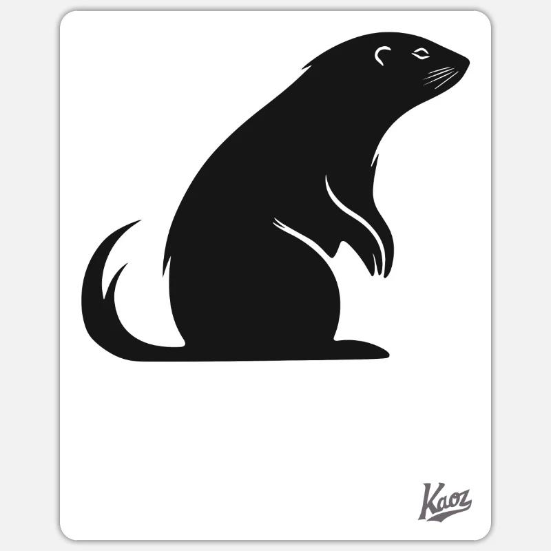 Pop geht das Wiesel - Sticker Größe S (10 x 10 cm) - Mattweiß