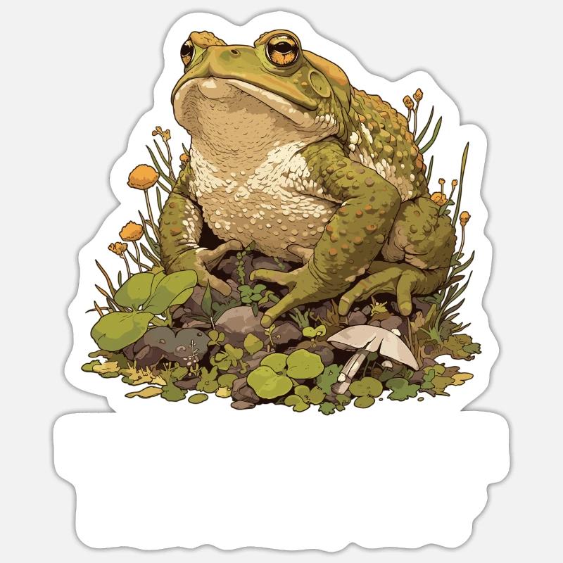 Toad Kröten Kröte - Sticker Größe S (10 x 10 cm) - Mattweiß