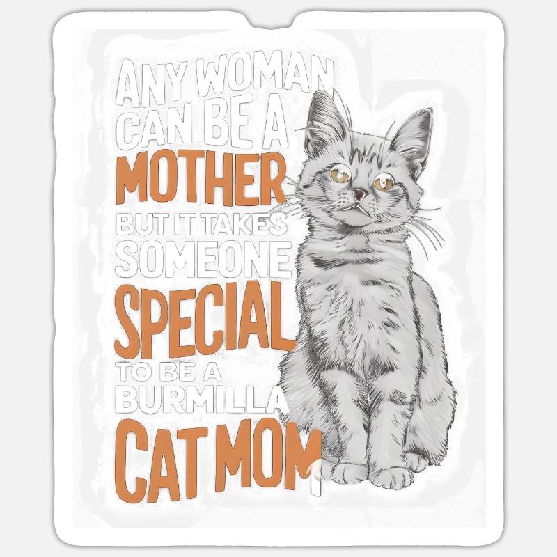 Katze Burmilla Geschenk - Sticker Größe S (10 x 10 cm) - Mattweiß