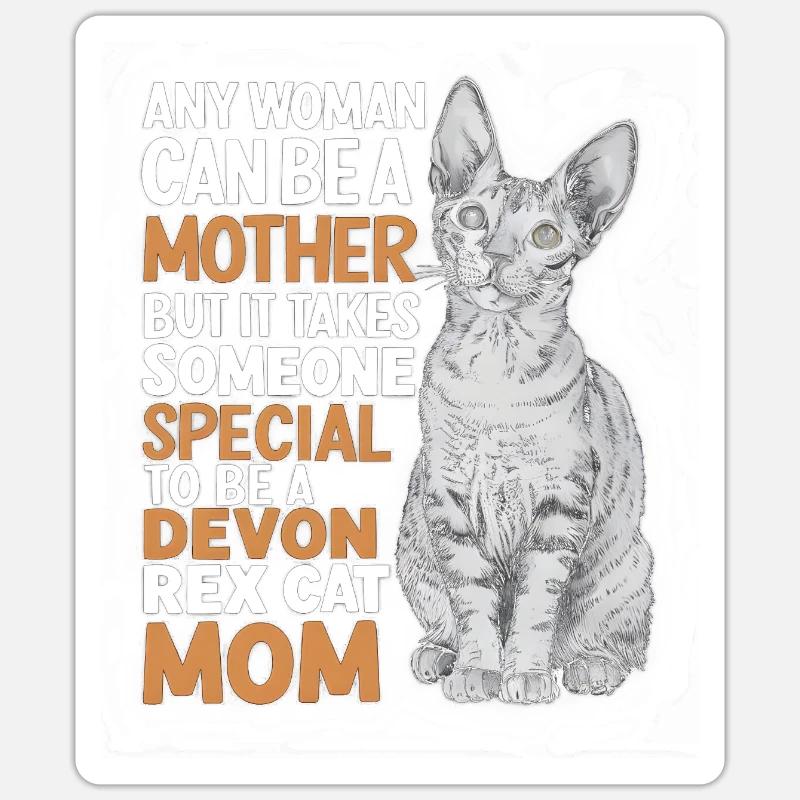Katze Devon Rex Geschenk Sticker Größe S (10 x 10 cm)
