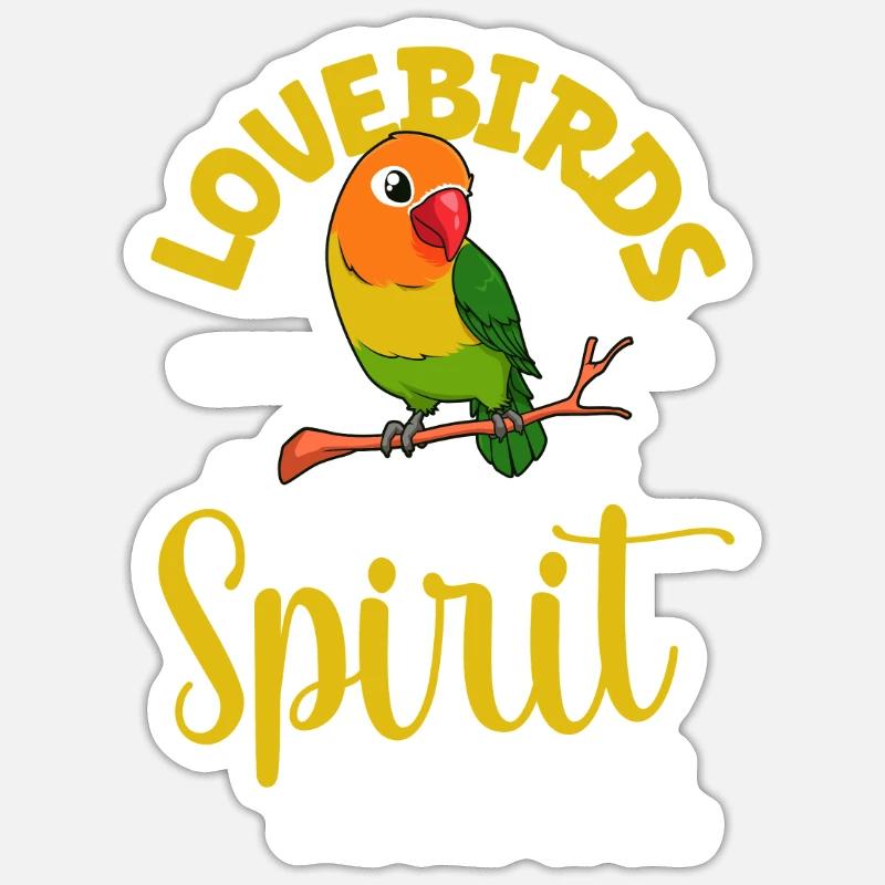 Animal préféré - Inséparable - Sticker taille S (10 x 10 cm) - blanc mat