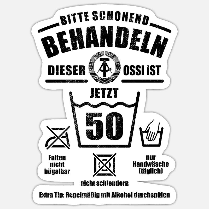 Ossi Schonend behandeln - 50. Geburtstag Geschenk - Sticker Größe S (10 x 10 cm) - Mattweiß