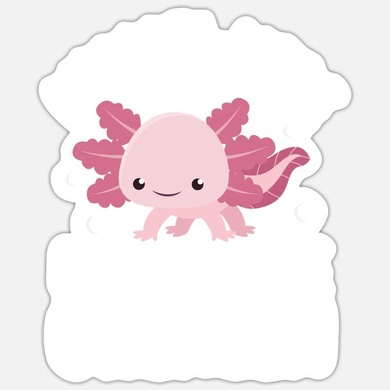 Axolotl - Sticker taille S (10 x 10 cm) - blanc mat