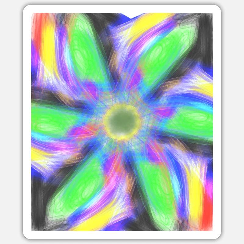 Psychedelic Abstract Flower Sticker size S (10 x 10 cm)