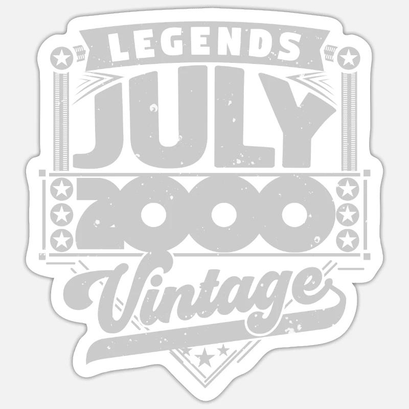 Vintage Geburtstagsgeschenk Juli 2000, Juli. Sticker Größe S (10 x 10 cm)