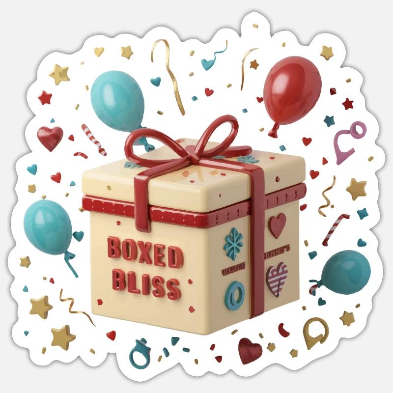 CARDBOARD BOXES, BOXED BLISS Sticker size S (10 x 10 cm)
