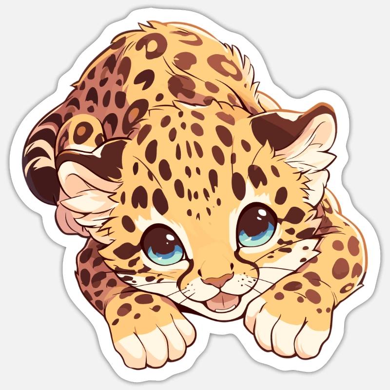 Léopard de l’Amour Amurleoparden Amurleopard - Sticker taille S (10 x 10 cm) - blanc mat