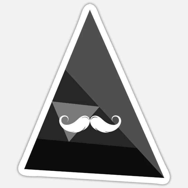 Moustache Hipster - Sticker taille S (10 x 10 cm) - blanc mat