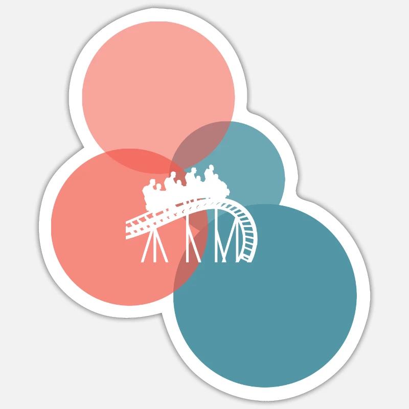Ferris wheel roller coaster - Sticker size S (10 x 10 cm) - white matte