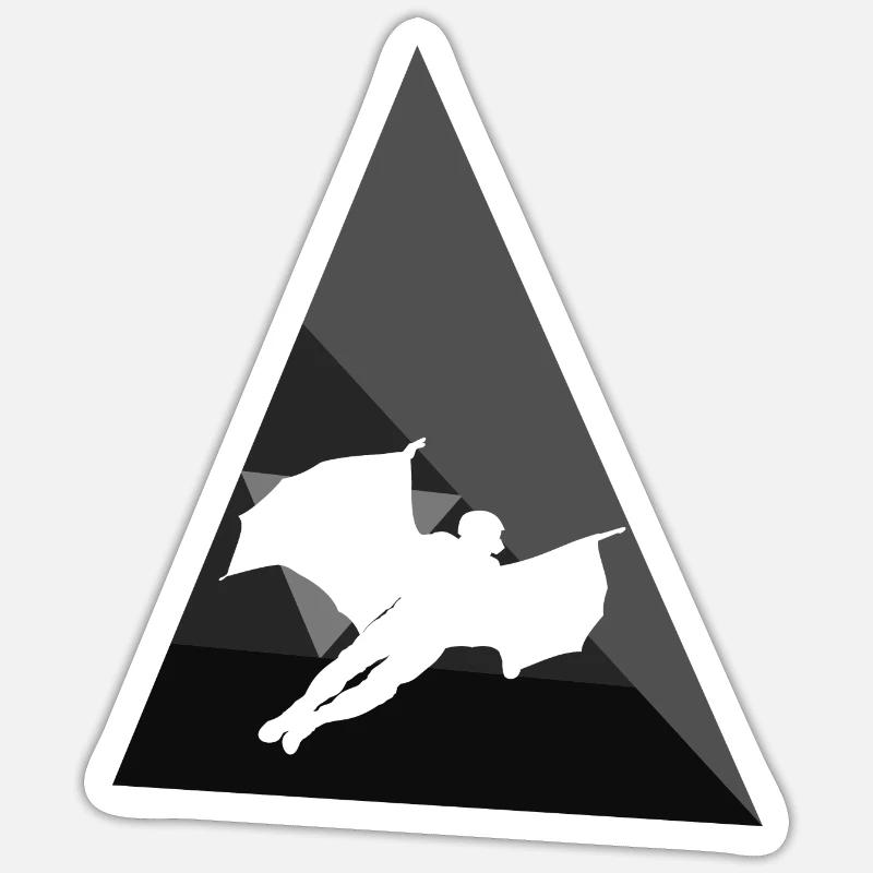 Vol en wingsuit - Sticker taille S (10 x 10 cm) - blanc mat