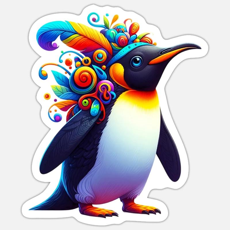 Pinguin - Sticker Größe S (10 x 10 cm) - Mattweiß