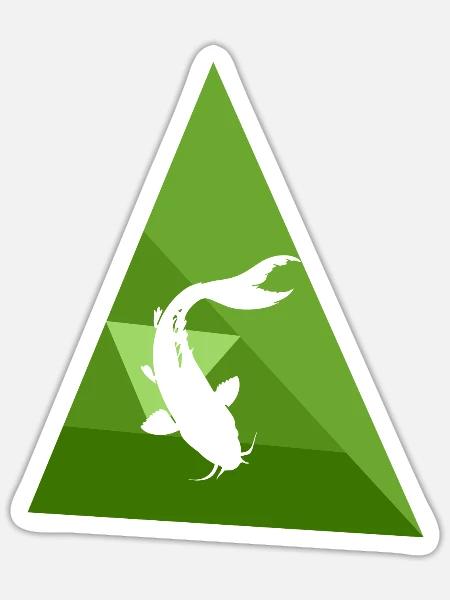 Koi Fisch Fischkopf - Sticker Größe S (10 x 10 cm) - Mattweiß