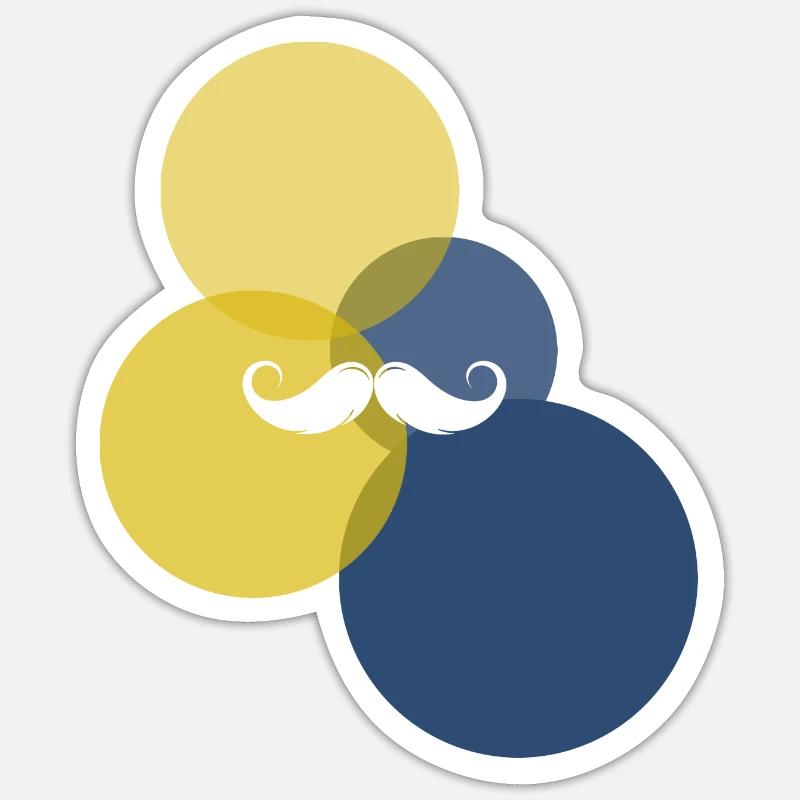 Gesichtsbehaarung Schnurrbart Baertig - Sticker Größe S (10 x 10 cm) - Mattweiß