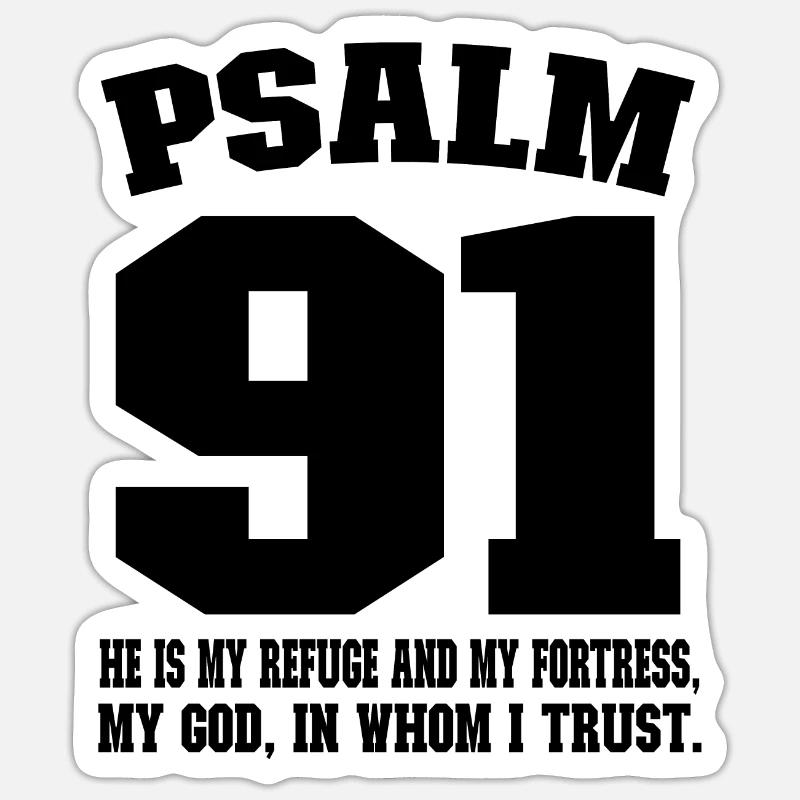 Psalm 91 - Kirche Gott Katholisch Evangelisch - Sticker Größe S (10 x 10 cm) - Mattweiß