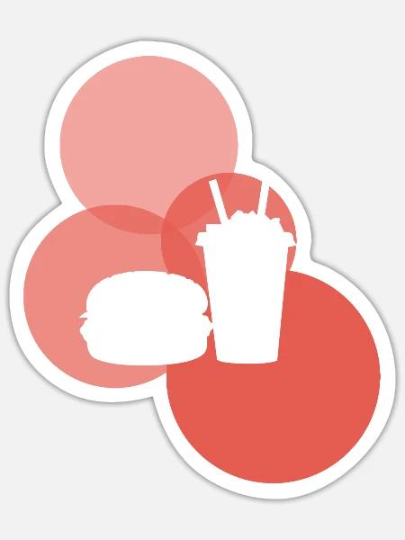 Imbisswagen Imbiss Burger - Sticker Größe S (10 x 10 cm) - Mattweiß