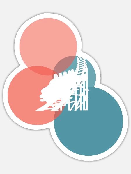 Achterbahn Maßkrug Riesenrad - Sticker Größe S (10 x 10 cm) - Mattweiß