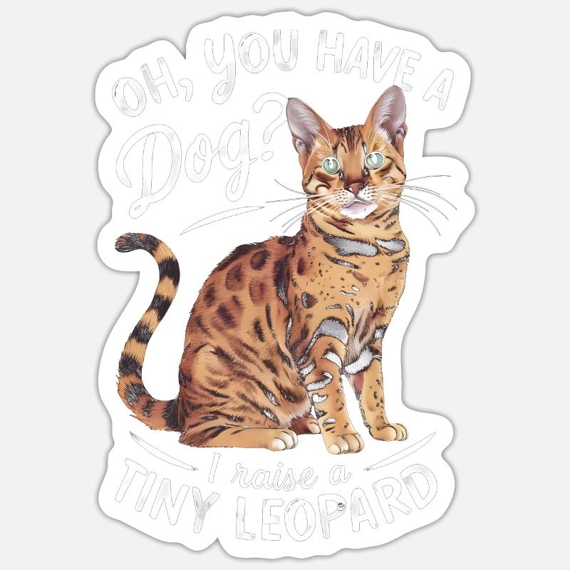 Katze Winzig Leopard Geschenk Sticker Größe S (10 x 10 cm)
