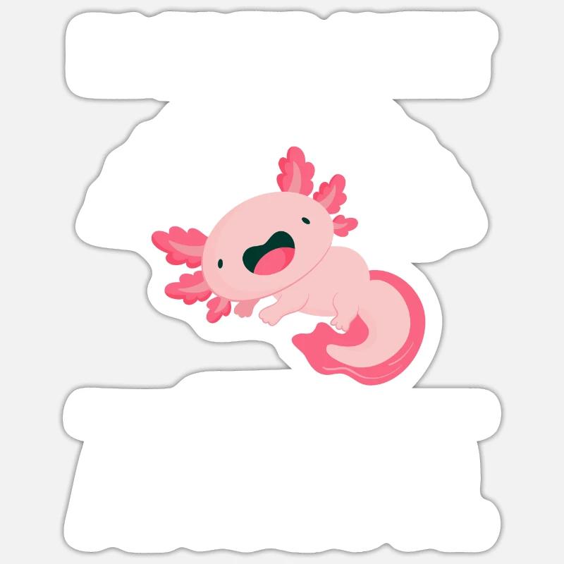 Axolotl - Sticker taille S (10 x 10 cm) - blanc mat