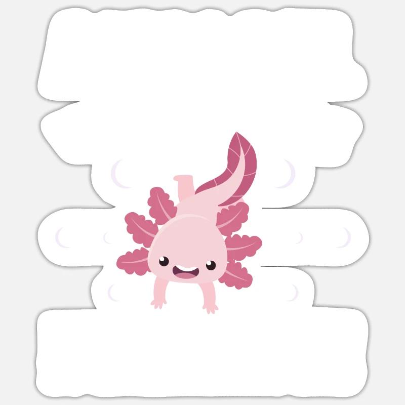 Axolotl - Sticker taille S (10 x 10 cm) - blanc mat