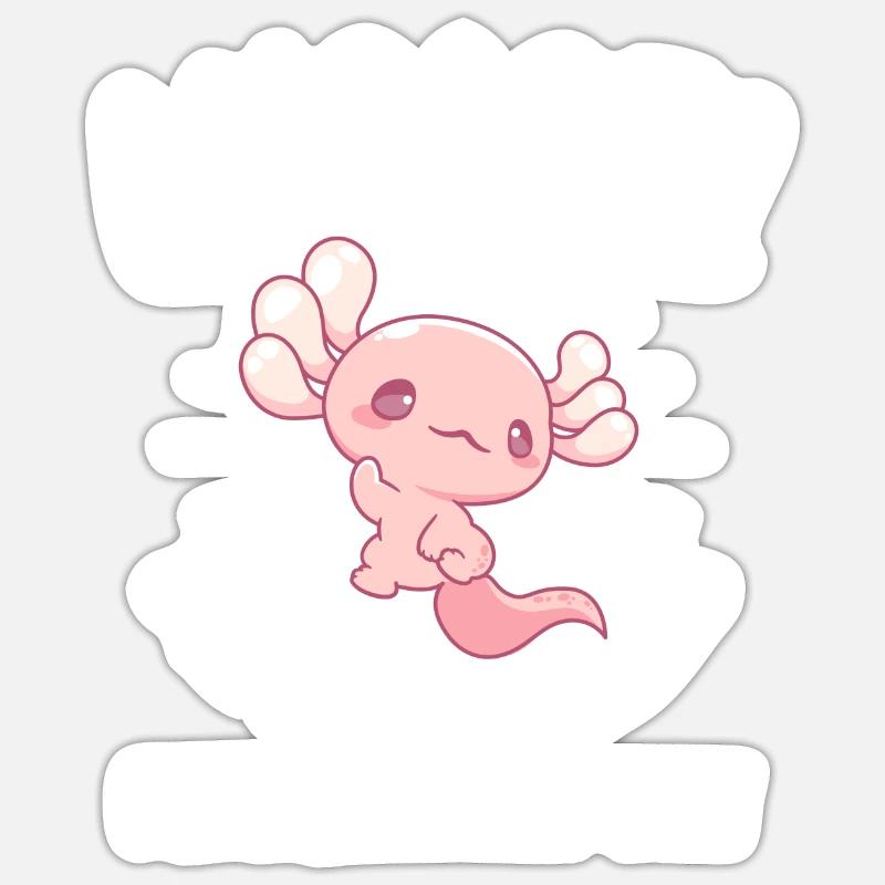 Axolotl - Sticker taille S (10 x 10 cm) - blanc mat