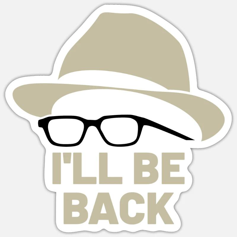 Honecker, Hut Brille, I'll be back, DDR, Ostalgie - Sticker Größe S (10 x 10 cm) - Mattweiß