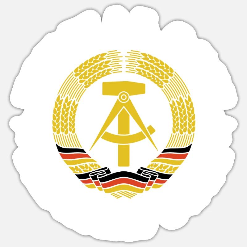 DDR Wappen, Einmal Ossi, Immer Ossi, Spruch - Sticker Größe S (10 x 10 cm) - Mattweiß