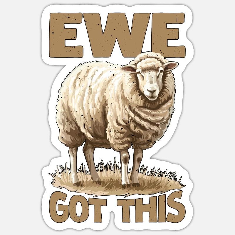 La brebis a eu ça 2 - Sticker taille S (10 x 10 cm) - blanc mat