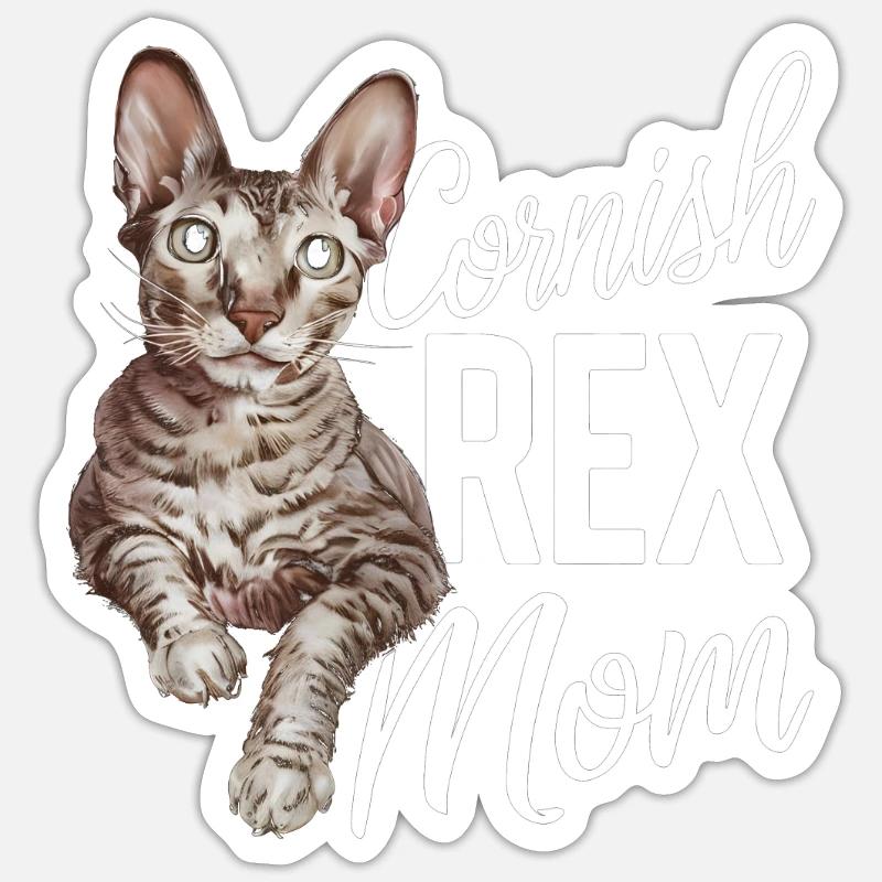 Katze Cornish Rex Geschenk Sticker Größe S (10 x 10 cm)