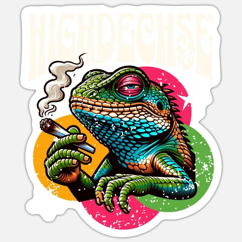 Highdechse Eidechse Reptilien Sticker Größe S (10 x 10 cm)