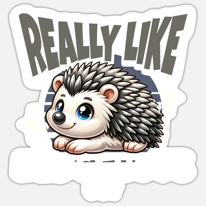 Hérisson - Sticker taille S (10 x 10 cm) - blanc mat