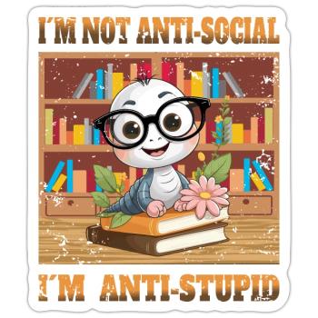 Smart Worm - Sticker size S (10 x 10 cm) - white matte - Front