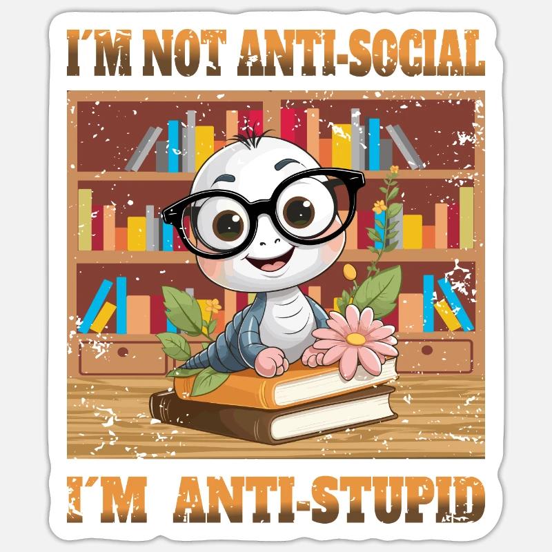 Ver intelligent - Sticker taille S (10 x 10 cm) - blanc mat