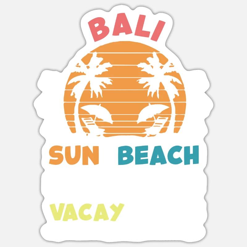 Ambiance estivale à Bali - Sticker taille S (10 x 10 cm) - blanc mat
