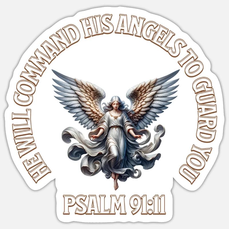 Ange Céleste Psaume 91:11 Design Sticker taille S (10 x 10 cm)