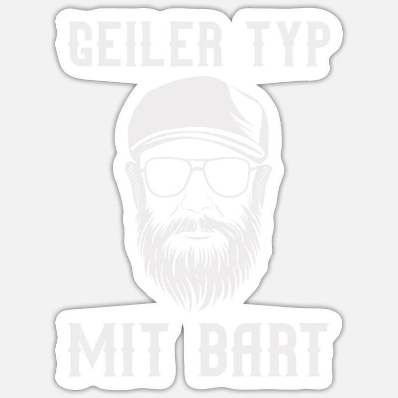 Geiler typ mit Bart - Sticker Größe S (10 x 10 cm) - Mattweiß
