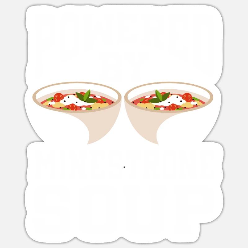 Soupe Powered By Minestrone - Sticker taille S (10 x 10 cm) - blanc mat