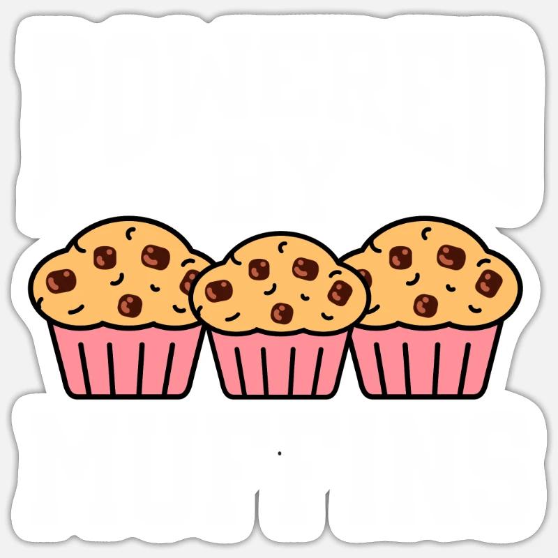 Powered By Muffins - Sticker size S (10 x 10 cm) - white matte