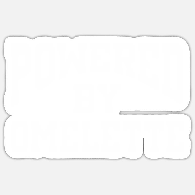 Propulsé par l’omelette - Sticker taille S (10 x 10 cm) - blanc mat