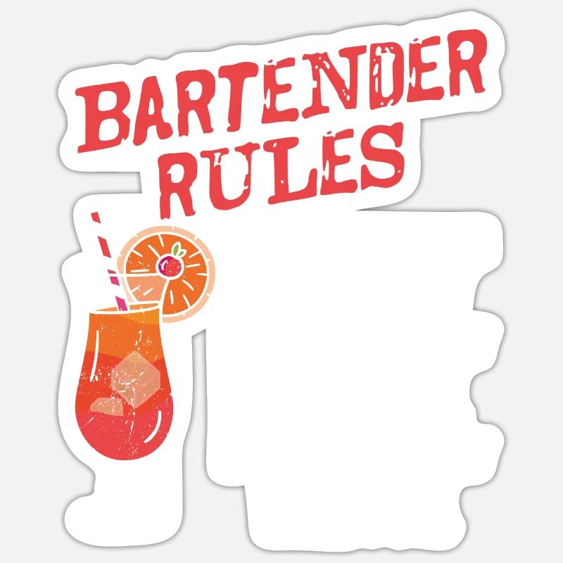 Bartender Mixologist Bartender - Sticker Größe S (10 x 10 cm) - Mattweiß