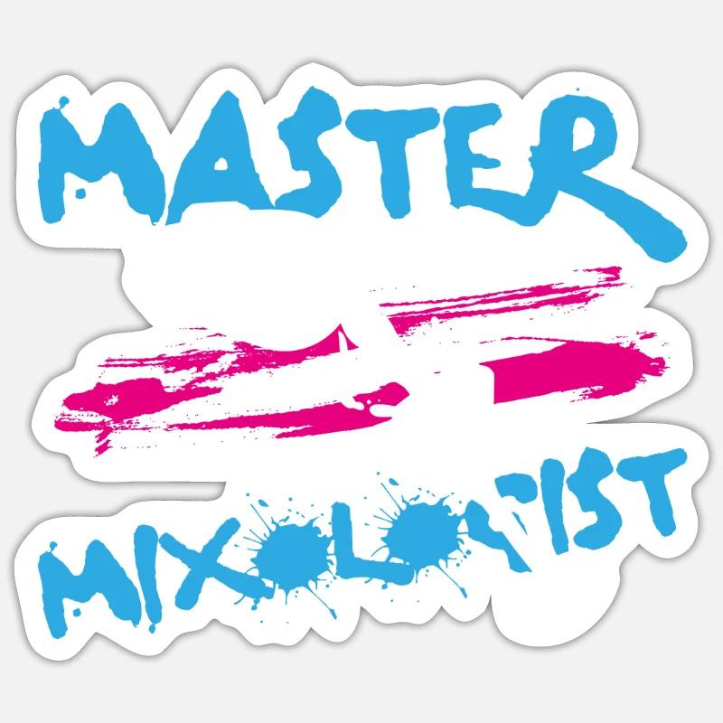 Barman Mixologue Master - Sticker taille S (10 x 10 cm) - blanc mat